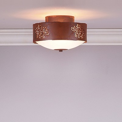 Ridgemont Close-to-Ceiling Small - Cedar Bough Cutout Ceiling Light Trees Metal Art