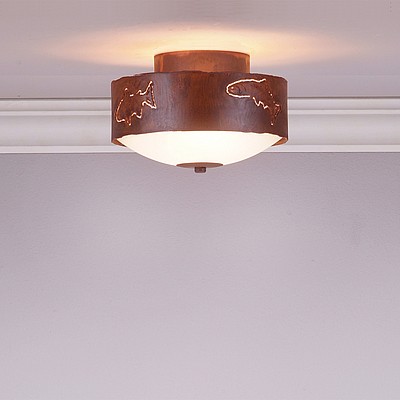 Ridgemont Close-to-Ceiling Small - Fish Cutout Ceiling Light Fish Metal Art