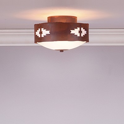 Ridgemont Close-to-Ceiling Small - Pueblo Ceiling Light Pueblo Art Metal Art