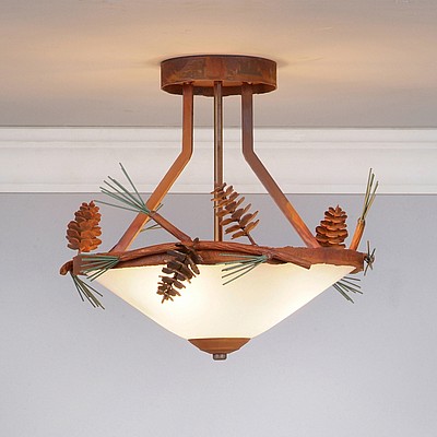 Wisley Semi-Flush - Pine Cone Semi-Flush Light Pine Cone Metal Art