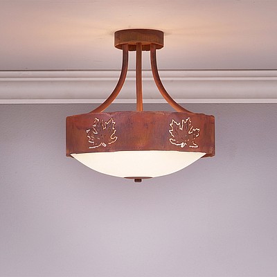 Ridgemont Semi-Flush Medium - Maple Cutout Semi-Flush Light Maple Leaf Metal Art