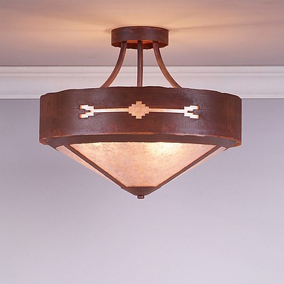 Ridgemont Semi-Flush Large Short - Shade Bottom - Del Rio Semi-Flush Light Del Rio Art Metal Art