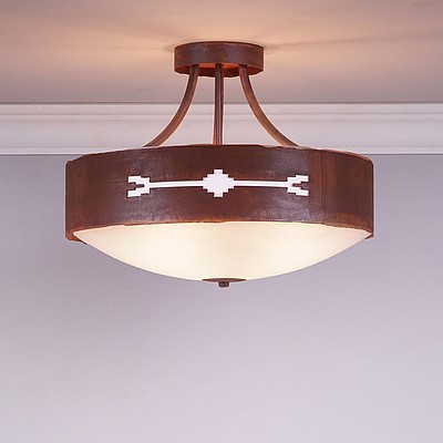 Ridgemont Semi Flush Large Short - Bowl Bottom - Del Rio Semi-Flush Light Del Rio Art Metal Art