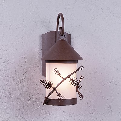 Vista Lantern Sconce - Pine Cone Outdoor Wall Light Pine Cone Metal Art