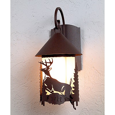 Vista Lantern Sconce - Deer Outdoor Wall Light Deer Metal Art