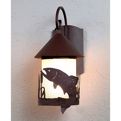 Vista Lantern Sconce - Trout Outdoor Wall Light Trout Metal Art