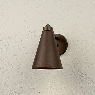 Canyon Sconce Small - Rustic Plain Outdoor Wall Light Rustic Plain Metal Art