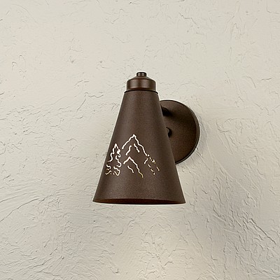 Canyon Sconce Small - Mountain Pine Outdoor Wall Light Trees Metal Art