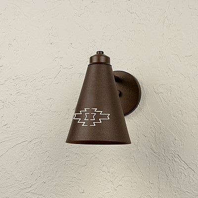 Canyon Sconce Small - Pueblo Outdoor Wall Light Pueblo Art Metal Art