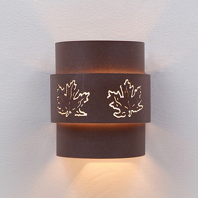 Northridge Sconce Small - Maple Cutout Outdoor Wall Light Maple Leaf Metal Art