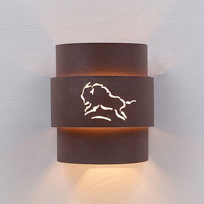 Northridge Sconce Small - Bison Outdoor Wall Light Bison Metal Art