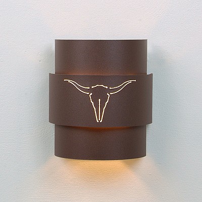 Northridge Sconce Small - Longhorn Cutout Outdoor Wall Light Texas Metal Art