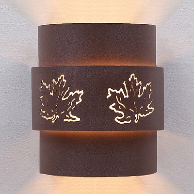 Northridge Sconce Large - Maple Cutout Outdoor Wall Light Maple Leaf Metal Art