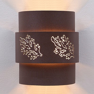 Northridge Sconce Large - Cedar Bough Cutout Outdoor Wall Light Trees Metal Art