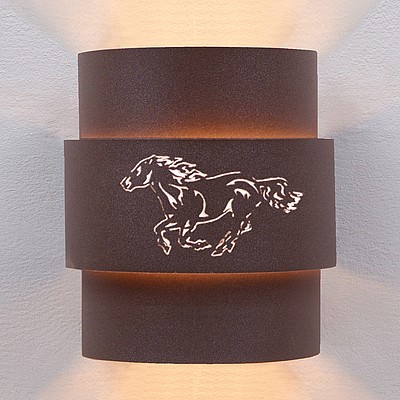 Northridge Sconce Large - Horse Cutout Outdoor Wall Light Horse Metal Art