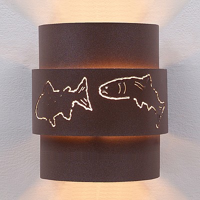Northridge Sconce Large - Fish Cutout Outdoor Wall Light Fish Metal Art