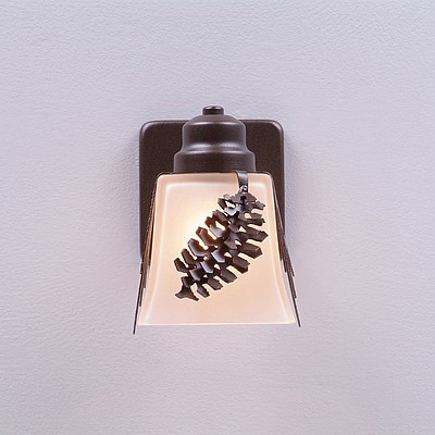 Woodland Sconce - Spruce Cone Outdoor Wall Light Pine Cone Metal Art