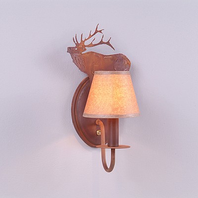 Diablo Sconce - Mountain Elk Wall Light Elk Metal Art