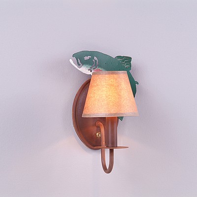 Diablo Sconce - Trout Wall Light Trout Metal Art