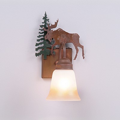 Wasatch Single Sconce - Mountain Moose Wall Light Moose Metal Art