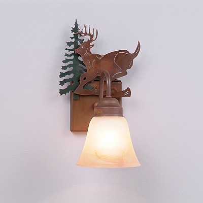Wasatch Single Sconce - Mountain Deer Wall Light Deer Metal Art