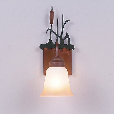 Wasatch Single Sconce - Cattails Wall Light Cattails Metal Art