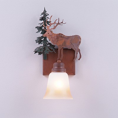 Parkshire Single Sconce - Valley Elk Wall Light Elk Metal Art