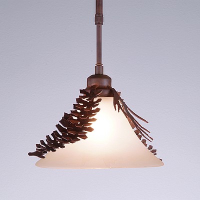 Cedarwood Pendant - Spruce Cone Pendant Light Pine Cone Metal Art
