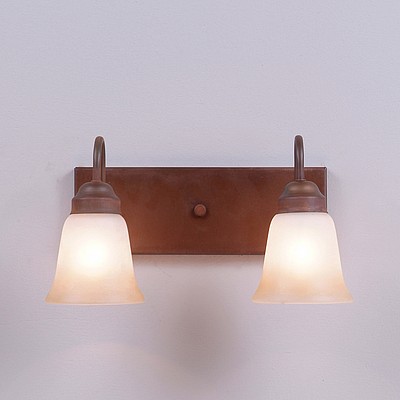 Wasatch Double Bath Vanity Light - Rustic Plain Bath 2 Light Rustic Plain Metal Art