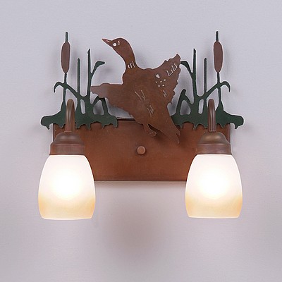 Wasatch Double Bath Vanity Light - Loon Bath 2 Light Loon Metal Art