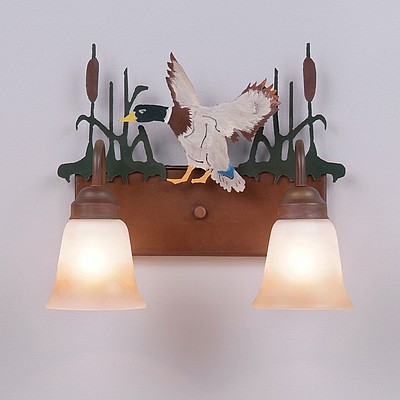 Wasatch Double Bath Vanity Light - Mallard Bath 2 Light Mallard Metal Art