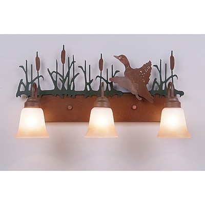 Wasatch Triple Bath Vanity Light - Loon Bath 3 Light Loon Metal Art