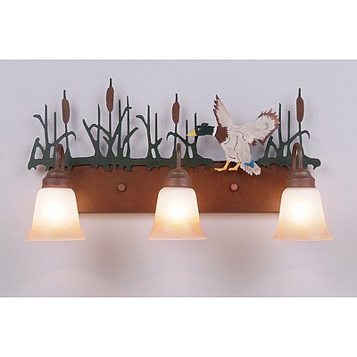 Wasatch Triple Bath Vanity Light - Mallard Bath 3 Light Mallard Metal Art