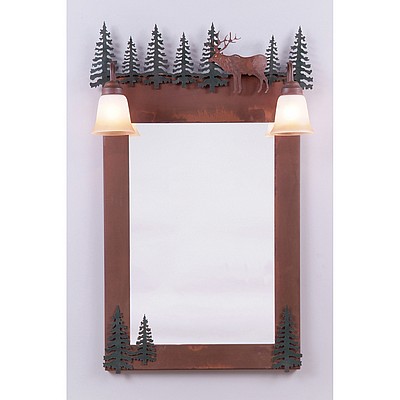 Wasatch Mirror - Valley Elk Vanity Mirror Elk Metal Art