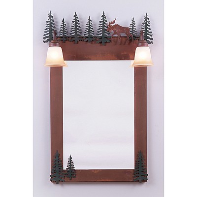 Wasatch Mirror - Mountain Moose Vanity Mirror Moose Metal Art