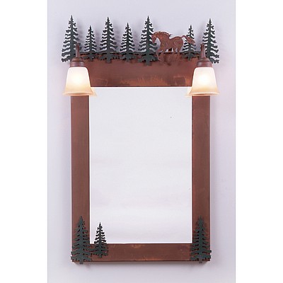 Wasatch Mirror - Mountain Horse Vanity Mirror Horse Metal Art
