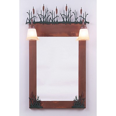 Wasatch Mirror - Cattails Vanity Mirror Cattails Metal Art