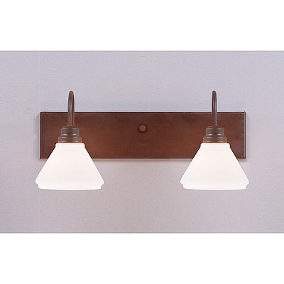 Cedarwood Double Bath Vanity Light - Rustic Plain Bath 2 Light Rustic Plain Metal Art