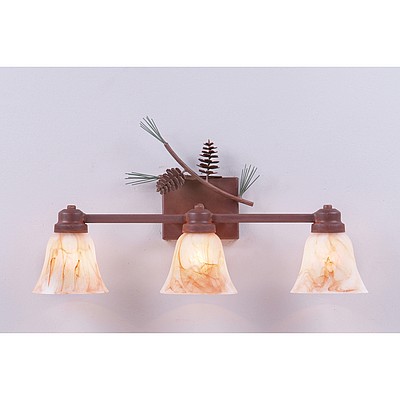 Parkshire Triple Bath Vanity Light - Pine Cone Bath 3 Light Pine Cone Metal Art