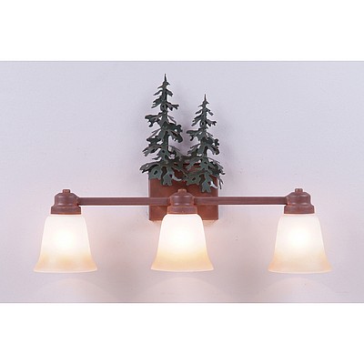 Parkshire Triple Bath Vanity Light - Hemlock Bath 3 Light Trees Metal Art