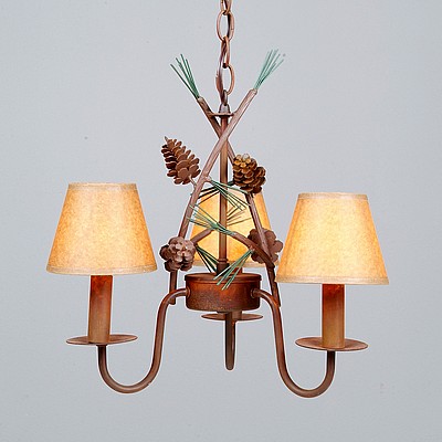 Diablo Mini-Chandelier - Pine Cone Chandelier Pine Cone Metal Art