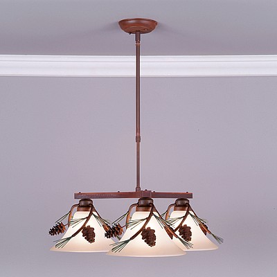 Cedarwood Chandelier 3 light - Pine Cone Chandelier Pine Cone Metal Art