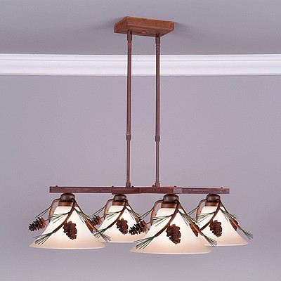 Cedarwood Chandelier 4 light - Pine Cone Chandelier Pine Cone Metal Art