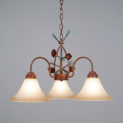 Cedarlake Triple Chandelier - Pine Cone Chandelier Pine Cone Metal Art