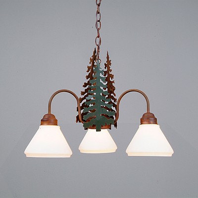 Cedarlake Triple Chandelier - Cedar Tree Chandelier Trees Metal Art