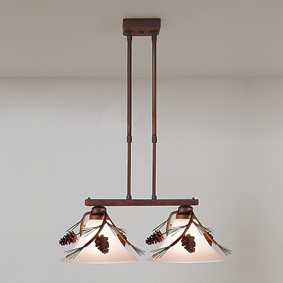 Cedarwood Kitchen Island Light Double - Pine Cone Kitchen Island Light Pine Cone Metal Art