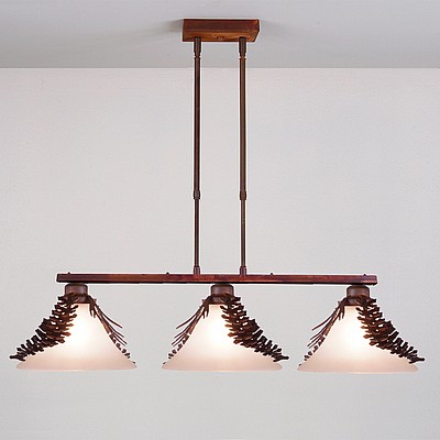 Cedarwood Kitchen Island Light Triple - Spruce Cone Kitchen Island Light Pine Cone Metal Art