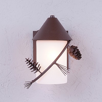 Cedarline Sconce - Pine Cone Outdoor Wall Light Pine Cone Metal Art