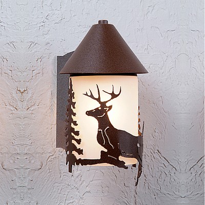 Cedarline Sconce - Valley Deer Outdoor Wall Light Deer Metal Art