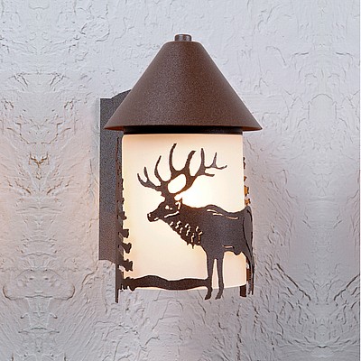 Cedarline Sconce - Valley Elk Outdoor Wall Light Elk Metal Art